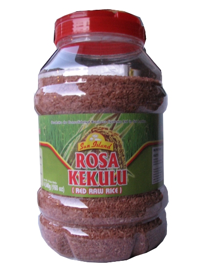 Sri Lankan Groceries. Red Raw Rice - Rosa Kekulu (bottle)